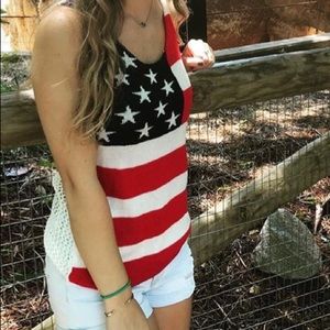 🇺🇸American Flag Sweater Tank🇺🇸